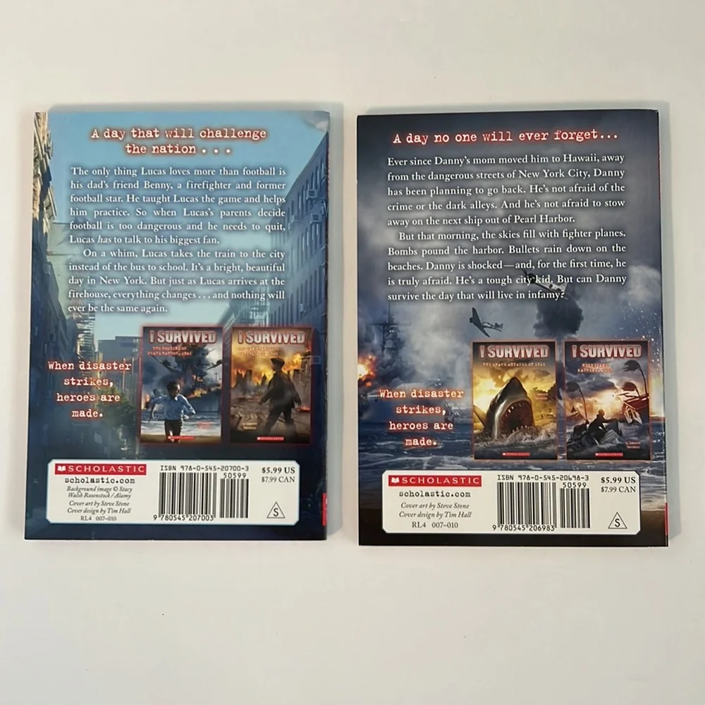 I Survived Kids Book Bundle The Attack of 9/11 & Bombing of Pearl Harbor